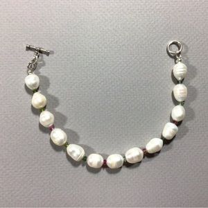 Tourmaline and Baroque Pearl Bracelet